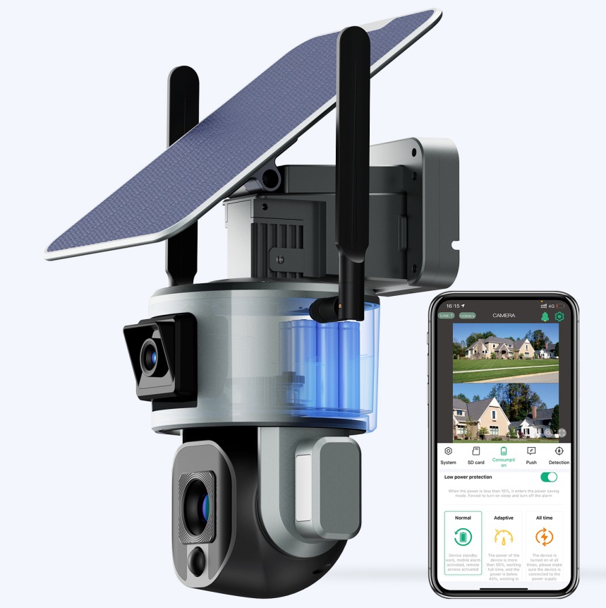 camera PTZ autonome 4G wifi batterie interne 8Ah pour vehicule de  surveillance